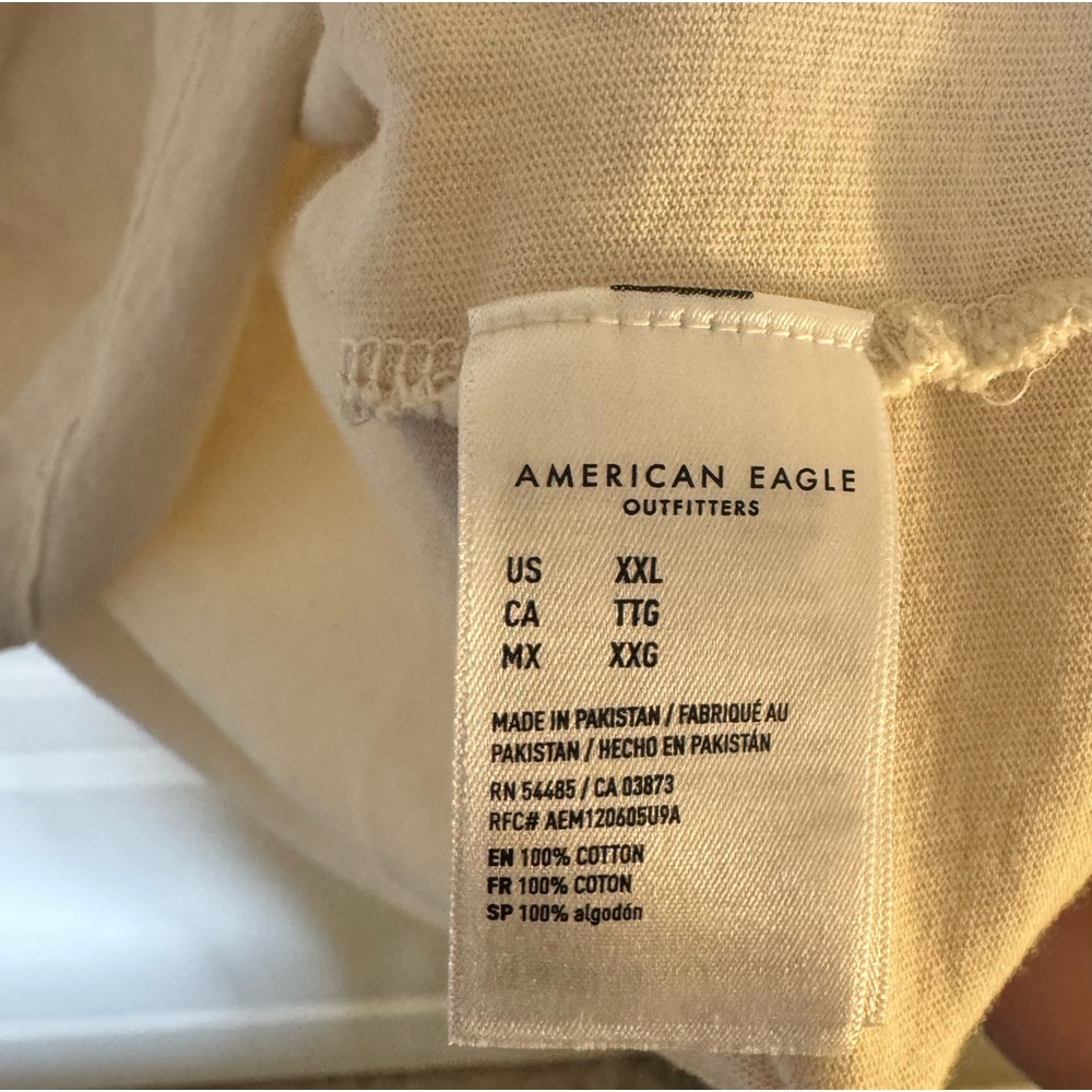 American Eagle Men’s Boxy Nautical Graphic Cream T-Shirt Size XXL - Picture 6 of 9